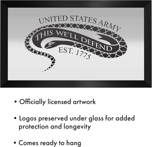Wall Mirror - Ready-to-Hang United States Army The Horn Calls Black Framed Rectangle Mirror - for Pub, Game Room, Garage or Home Bar in Saudi Arabia