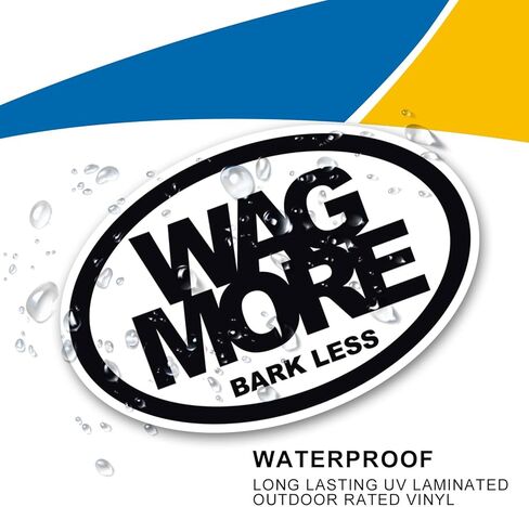 ملصق مغناطيسي بيضاوي Wag More Bark Less - 4×6 بوصات، مغناطيس سيارات عالي التحمل للسيارة والشاحنات وسيارات الدفع الرباعي - إكسسوارات محبي الحيوانات الأليفة، عبر عن حبك للكلاب باستخدام مغناطيس السيارة الفريد هذا in Kuwait