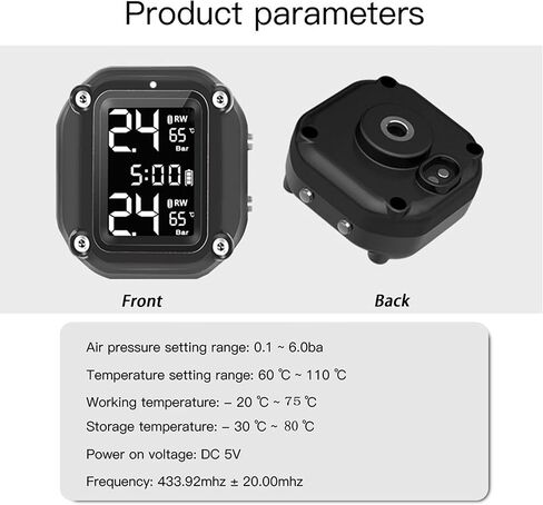 Universal Motorcycle TPMS Tire Pressure Monitoring System with 2 External Sensors LCD Display Motorbike Tyre Temperature Alarm in Saudi Arabia