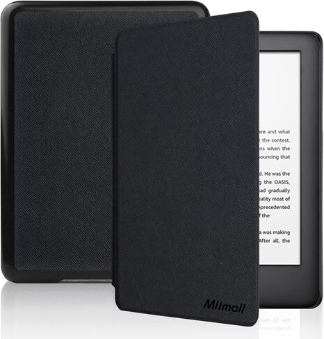 Miimall متوافق مع حافظة Kindle الجديدة كليًا (الجيل الحادي عشر، إصدار 2022)، غلاف جلد PU رفيع للغاية مع مغناطيس للنوم/الاستيقاظ التلقائي، غطاء حماية كامل لجهاز Kindle الجديد 2022، 6 بوصة (أسود) in Saudi Arabia