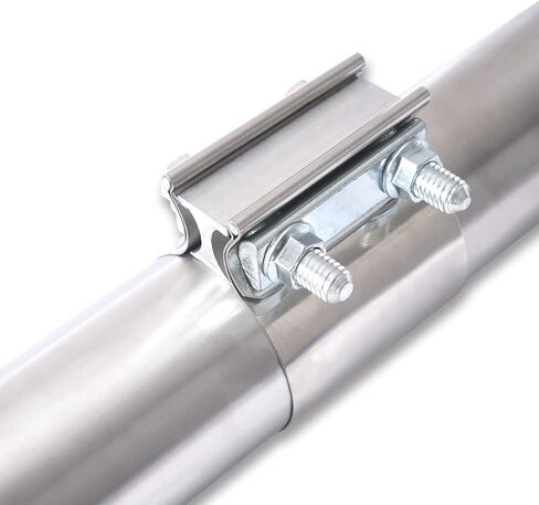 2.25 Inch Exhaust Clamp, Butt Joint Band Clamp Sleeve Coupler Stainless Steel for Exhaust Pipes, Mufflers and Catalytic Converters in Kuwait