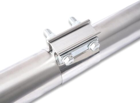 2.25 Inch Exhaust Clamp, Butt Joint Band Clamp Sleeve Coupler Stainless Steel for Exhaust Pipes, Mufflers and Catalytic Converters in Kuwait