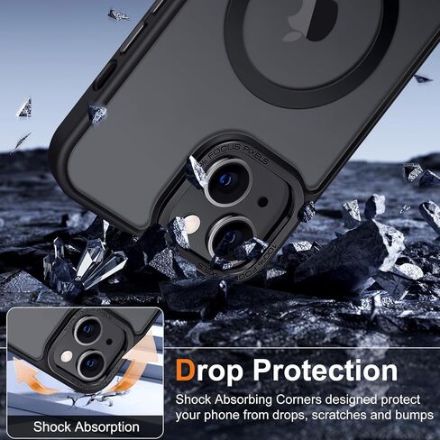 حافظة Hython لهاتف iPhone 13 حافظة هاتف مغناطيسية شفافة غير لامعة مقاس 6.1 بوصة [متوافقة مع MagSafe] غطاء حماية صلب رفيع مقاوم للصدمات للنساء والرجال والفتيات، أسود بلوري in Kuwait