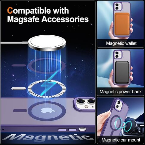 حافظة Hython لهاتف iPhone 13 حافظة هاتف مغناطيسية شفافة غير لامعة مقاس 6.1 بوصة [متوافقة مع MagSafe] غطاء حماية صلب رفيع مقاوم للصدمات للنساء والرجال والفتيات، أسود بلوري in Kuwait