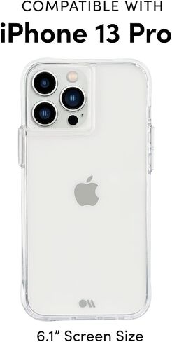 Case-Mate Tough Series iPhone 13 Pro Case Clear [10ft Drop Protection] [Wireless Charging Compatible] Case for Apple iPhone 13 Pro 6.1" - Shockproof Slim Cover with Anti Yellow & Anti Scratch Tech in Saudi Arabia