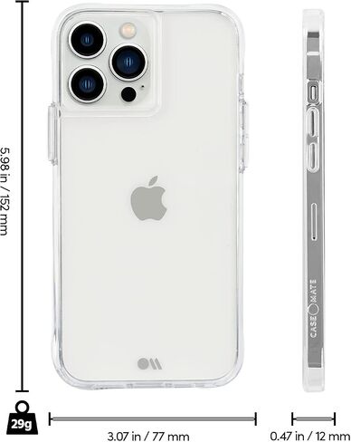 Case-Mate Tough Series iPhone 13 Pro Case Clear [10ft Drop Protection] [Wireless Charging Compatible] Case for Apple iPhone 13 Pro 6.1" - Shockproof Slim Cover with Anti Yellow & Anti Scratch Tech in Saudi Arabia