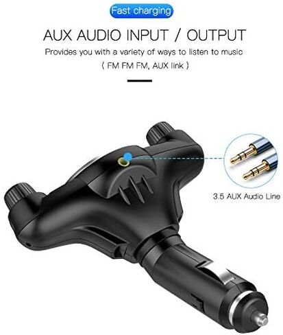 سيارة FM بلوتوث 5.0 جهاز إرسال للسيارة بدون استخدام اليدين مشغل Mp3 يدعم بطاقة TF وUSB، ويدعم عدة ولاعة السجائر في الذاكرة للسيارات والشاحنات والشاحنات (12-24 فولت) in Kuwait