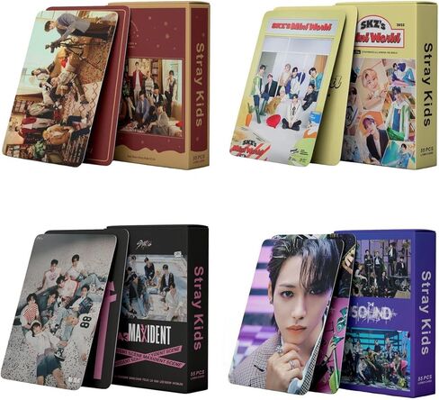 4 عبوات/219 قطعة من بطاقات KPOP Stray Kids Lomo، بطاقات الصور، ألبوم بطاقات المعايدة لجمع الزينة in Kuwait