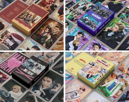 4 عبوات/219 قطعة من بطاقات KPOP Stray Kids Lomo، بطاقات الصور، ألبوم بطاقات المعايدة لجمع الزينة in Kuwait