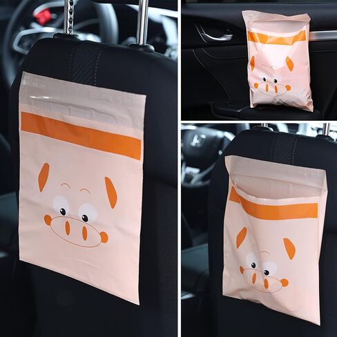 أكياس قمامة السيارة للاستعمال مرة واحدة، 75 قطعة من أكياس قمامة السيارة المقاومة للتسرب، حقيبة قمامة محمولة للسيارة، أكياس قمامة لاصقة جميلة ومتينة للسيارات، مناسبة للسيارة والمطبخ والمكتب in Kuwait