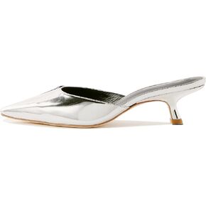 Women's Mesh Backless Mules Heels Pumps Comfy Slippers Evening Dress Pumps Pointed Toe Women Shoes 2in Heels