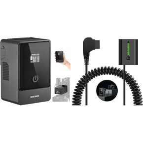 Neewer Mini V Mount Battery 6800mAh 99Wh 14.5V, Mini V Lock Battery with 65W PD Type C/D Tap/BP/USB A/Dual DC Port Display, D Tap to NP-FZ100 Dummy Battery with Cable for V Mount Battery Included
