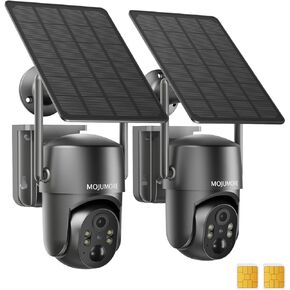 Camera Outdoor No WiFi Needed, Cellular Security Camera, 2K No WiFi Security Cameras Wireless Outdoor, Pan Tilt 360° Live View, PIR Motion Detection, Color Night Vision, Local Storage, IP66 Waterproof