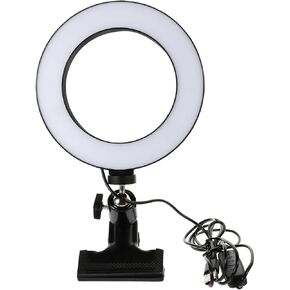 HOMSFOU 8-inch Live Broadcast Clip Fill Light LED Ring Selfie and Makeup Multi-Functional Emergency Use Random Style