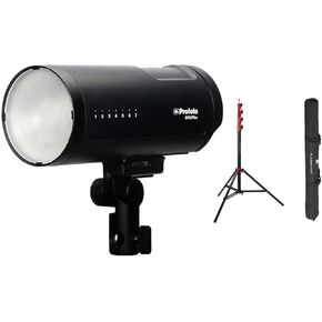 Profoto B10X Plus Off Camera Flash Head ، حزمة مع Flashpoint Pro Air-Air-Duty Stand ، Red/9.5 '