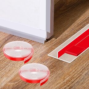 Marsui 2pcs T-Shaped Weather Stripping Door Seal Clear Silicone Door Seal Strip Transparent 20ft Door Draft Stopper for Door Window(3.5cm)