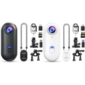 Z10 2K Action Camera, 64GB Wearable Sports Camera with Waterproof Case, Magnetic Clip and White Z10 2K Action Camera, 128GB Wearable Sports Camera with Waterproof Case, Magnetic Clip