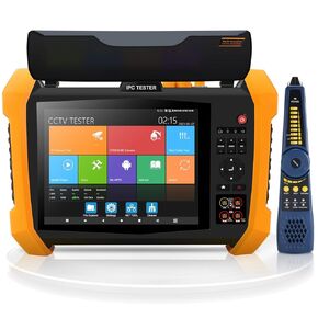 8K IP Camera Tester, WANLUTECH CCTV Tester 90W PoE Power Out 8MP SDI TVI CVI AHD CVBS Camera Test SFP Test TDR Cable Tester Digital Multimeter OPM VFL WiFi Network Tools HDMI VGA in (H20-MOVTADHSEF)