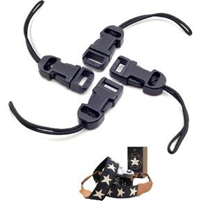 Padwa Lifestyle Vintage Embroidered Camera Strap and 4 Pcs Black Quick Release Camera Strap QD Loops Connector Adapter