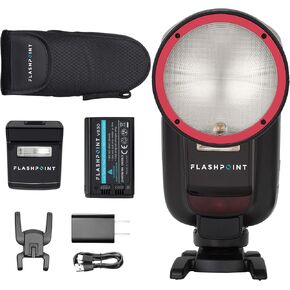 Flashpoint Zoom Li-on X PRO R2 TTL Round Head Camera Flash for Pnasonic & Olympus, Godox V1Pro-O, 76Ws Speedlight, 2.4G Wireless, 1/8000s HSS, 500 Full Power Shots, 2980mAh Battery, Type-C
