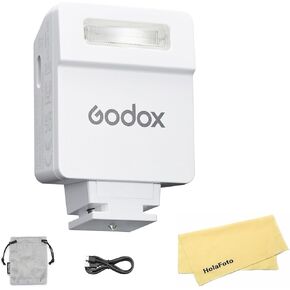 Godox iM22 Mini Camera Flash Ultra-Portable White Camera Flash for Canon Sony Nikon Fuji Panasonic Olympus Pentax, 3s Rapid Recycling, 5-Level Adjustable Output, 470mAh Fast-Charge Battery