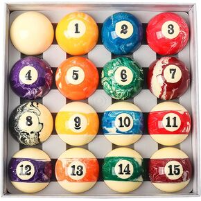 GSE Games & Sports Expert 2 1/4-Inch Professional Regulation Size Billiards Pool Balls Set, Standard Set of 16 Pool Balls for Billiard Table, Pool Table Accessories (Several Colors Available)