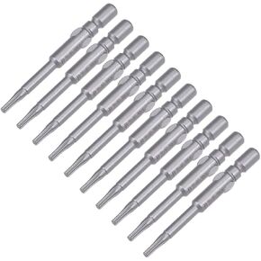 uxcell 10 Pcs 40mm Long 4mm Dia Round Shank T6 Magnetic Torx Screwdriver Bits