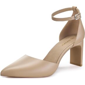 ALICEPUB Women's Detachable Bow Heels Closed Toe 3 Inch Heels Comfortable Work Dress Prom Wedding Pumps