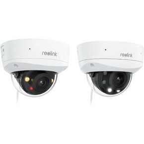 Reolink 4K Poe IP Camera IK10 Vandal Proof RLC-840A حزمة مع Zoom البصرية 5x RLC-843A للأمن في الهواء الطلق ، الكشف الذكي البشري/المركبة/الحيوانات