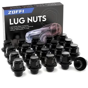 ZOFFI 20pcs M12x1.25 Hex 13/16'' Lug Nuts Black OEM Factory Style Replacement for Infiniti QX60 G37 Q50 G35 Nissan Maxima Altima 350Z 370Z Sentra Subaru Forester Factory Wheels