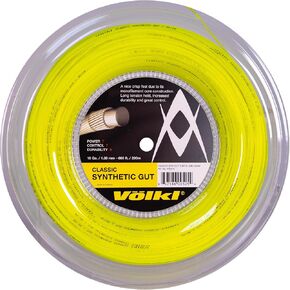Volkl Classic Synthetic Gut | Tennis Racquet String | All Around | Nylon-Based Center Core (Optic Yellow, 16, Reel)
