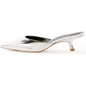 Divanne Heeled Mules for Women, Leopard Mesh Kitten Heels Mules Pointed Toe Slingback Pumps