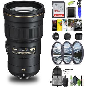 Nikon AF-S NIKKOR 300mm f/4E PF ED VR Lens (2223) + 64GB Memory Card + Filter Kit + Backpack + Card Reader + Corel Photo Software + Flex Tripod + Memory Wallet + Cap Keeper + Cleaning Kit