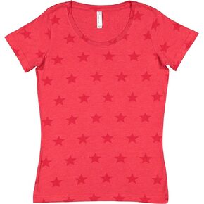 Ladies Combed Ringspun Cotton Five Star Scoop Neck Tee (3629)