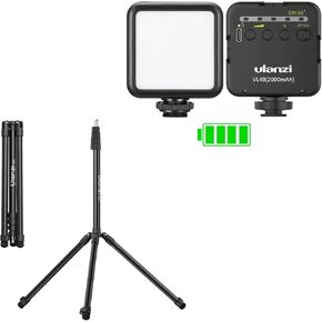 ULANZI VL49 2000mAh LED Video Light Rechargeable Soft Light Panel, Portable Photography Lighting, T270 Light Stand 8.8ft/270cm Adjustable Photography Light Tripod Stand for Photo Video Shooting