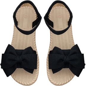 Verdusa Women's Bow Knot Flat Sandals Open Toe Ankle Strap Vacation Sandals