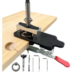 35mm Cabinet Hinge Jig, Precision Aluminum Alloy Concealed Hinge Jig, Hinge Hole Drilling Jig for Woodworking, Door Cabinet Hinges Mounting Tool