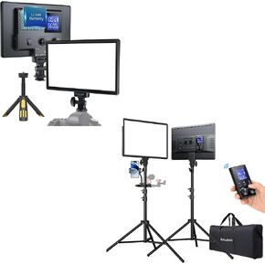 RALENO PLV-S116 Led Video Light and VL-S300K Led Video Lighting Kit with Remote & Stands for Video Recording YouTube Photography