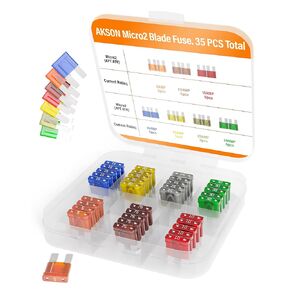 Micro2 (Dual Blade) / APT, ATR/Car Fuse Assortment Kit, 35 Pieces, Automotive Blade Fuse, 7 Current Ratings from 5A to 30A