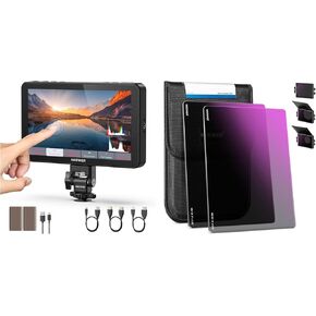 NEEWER F700 7" Camera Field Monitor, 2000nit HD 1920x1080 IPS Touch Screen 3D LUT, 4K HDMI Loop in/Out with Peak Focus DSLR Video Assist HDR Waveform, ND0.9/1.8 (3/6 Stops) Square ND Filter Included