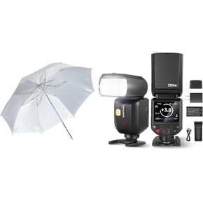 NEEWER Z880-N 2.4G i-TTL Camera Flash Speedlite for Nikon, Upgraded UI, Adjustable Modeling Lamp, 76Ws Speedlight with 37"/94cm Studio Collapsible White Softbox Umbrella