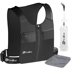 Versatile Running Vest with 8 Pockets, Hydration Vest with Phone and Water Bottle Holders, Vest for Long-Distance Runs, Uni Sex Running Vest, Water Bottle & Cool Towel Grey