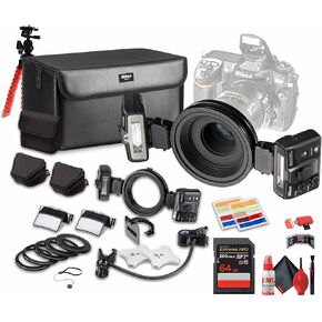 Nikon R1 Wireless Close-Up Speedlight System (4804) + 64GB Memory Card + Flexible Tripod + Cleaning Kit + Card Wallet + Card Reader + Cap Keeper (Renewed)
