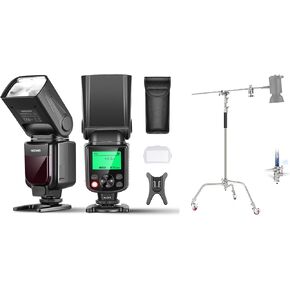 NEEWER NW635II-S TTL Camera Flash Speedlite with Soft Diffuser, Compatible with Sony A9 II A9 A7R V A7R IV A7 IV A7R III A7S III A7 III A7S II A7R II A7S A7 A7C A1 A6000, SC340AW C Stand Included