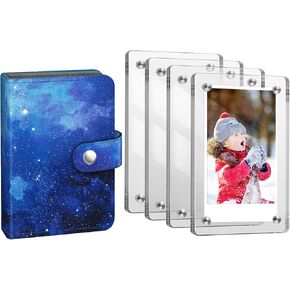 Fintie Instax Mini Photo Album Book + Acrylic Magnetic Fridge Photo Frame for Fujifilm Instax Mini 2x3 Inch Films