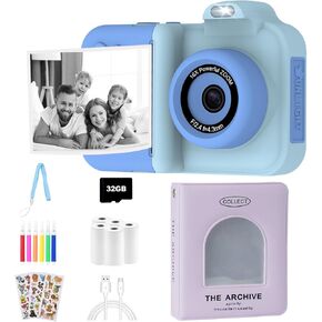 Kids Camera Instant Print(Including 5 Rolls of Printing Paper)+1 Mini Photo Album