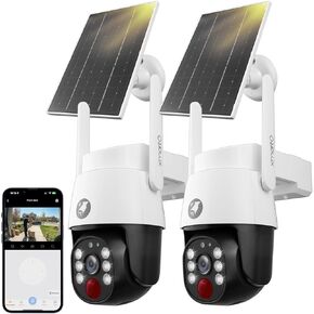 xmartO 4MP QHD Wireless PTZ Solar Security Camera Outdoor/Indoor for Homes, WiFi 6 5G Dual Band, Wire-Free Easy Installation, No Monthly Fee (Wall/Ceiling/Corner/Tree/Pole Installation, SDK4034)