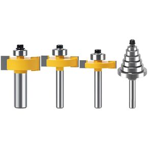 Router Bit Set 7 Piece, 1/4 Inch Shank Woodworking Bits with Step Drill and Rabbet Bits, Professional Grade Carbide Tipped Cutting Tools with Storage Case for Wood Projects