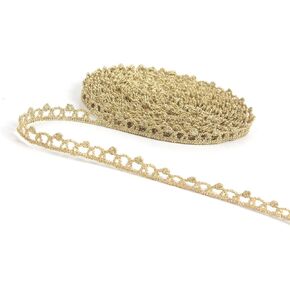10 Yards Small Lace Trim Golden Gimp Braid Trim Woven Fabric Trim Upholstery Trim for Sewing (Gold #44（10 Yards）)
