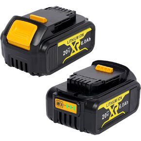 Replacement for Dewalt 20V Max Battery 6.0Ah Lithium Ion Compatible with Dewalt Battery DCB204 DCB206 DCB201 DCB203 DCB200 DCB180 for All DEWALT XRPDCD DCF DCG 20V Cordless Tools, 1 Pack